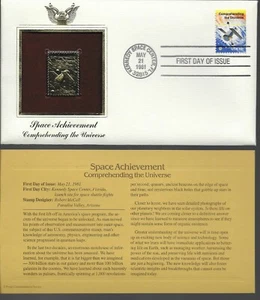 Space Achievement--Comprehending the Universe--1st day issue-Golden Replica - Picture 1 of 1