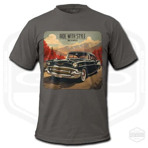 Men's 1957 Chevrolet Bel Air Retro American Classic Car T-Shirt - Picture 1 of 12