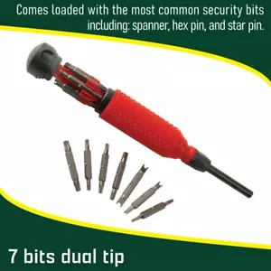 Dottie D151TP 15-in-1 Tamper-Proof Screwdriver (Red & Black) - Picture 1 of 5