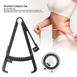 Body Fat Caliper BMI Measuring Tape Skinfold Calipers Körperfettmessband Set - Bild 1 von 12