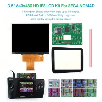 IPS LCD Hight Light Screen RGB Board For SEGA Nomad Console 3.5" LCD HD Menu Mod