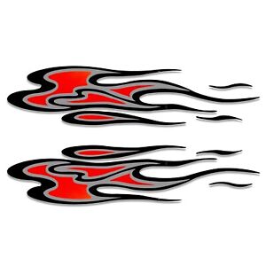 Black Flames Fire Sticker Decal Cars Vehicles Bike Motorcycle Boat Left & Right