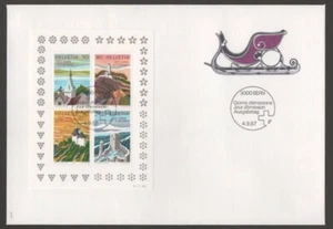 SWITZERLAND 1987 FIRST DAY COVER CLOCK & WITCHES TOWER CHURCH CASTLE TOURISM - Picture 1 of 1