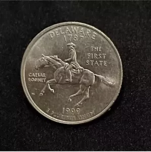RARE 1787 1999 “D” Delaware *FIRST STATE QUARTER DOLLAR* Coin W/ Caesar Rodney - Picture 1 of 3