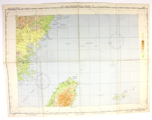 1945 WW2 US ARMY AIR FORCE MAP of CAPE FUKI 28" x 22" - Picture 1 of 7