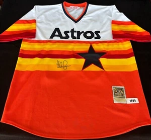 Nolan Ryan Signed Astros Rainbow Mitchell & Ness Jersey - PSA/DNA - Picture 1 of 4