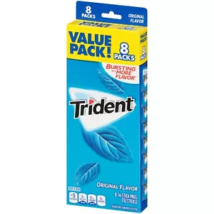 TRIDENT SUAGAR FREE ORIGINAL FLAVOUR GUM -14pcs. - 8CT - 4 STÜCK - Bild 1 von 1