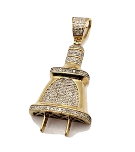 Colgante/dije enchufe oro amarillo de 10 quilates* con diamantes - Imagen 1 de 10
