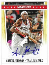 2011-12 NBA Hoops Auto Armon Johnson #203 Portland Trailblazer Autograph