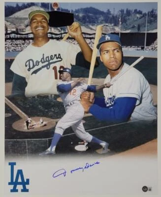 Tommy Davis signed 16x20 Photo Los Angeles Dodgers Autograph Beckett BAS Witness - Image 1 of 2