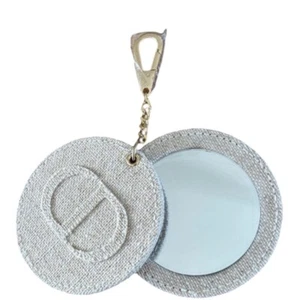 Dior Women's Mini Round Beige Double Mirror Keychain or Bag Charm One Size - Picture 1 of 4