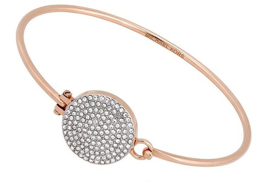 Bracciale MICHAEL KORS cristallo pavè disco oro rosa MKJ3893791 MKJ3893 $115