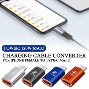 ❀120w Female to Type C USB-C Male Charger Adapter Converter Good For Phone L6I5❀ - Zdjęcie 1 z 10