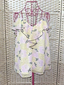 Ted Baker Shaunia Light Yellow And Lilac Ruffle Neck Camisole Size 10 Ted 2 BNWT - Picture 1 of 10