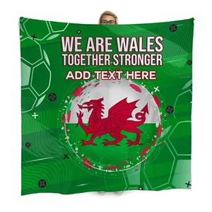 We Are Wales - Together Strong - Football - Personalised Football Fleece Blanket - Picture 1 of 8