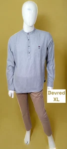 Devred Taille XL 🧡 Superbe chemise manches longues grise homme col mao - Imagen 1 de 4