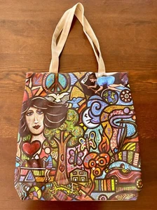 True Religion Canvas Tote Bag, World Tour Justice & Art by Daniel Cascardo - Picture 1 of 9