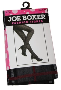 Joe Boxer Women's Black / Red Plaid Fashion Tights S-2X - Picture 1 of 8