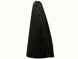 CITROEN SAXO (1996-2004) Soufflet Levier De Vitesse 100% Cuir- Couture Jaune - Picture 1 of 1