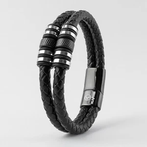 KUVARS | Lederarmband "Luminary" Herren Echtleder Armband Motorrad in Schwarz - Bild 1 von 10