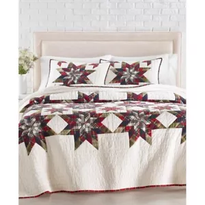 COLECCIÓN MARTHA STEWART Edredón Artesano a Cuadros Estrella Patchwork Completo/Reina - Imagen 1 de 3