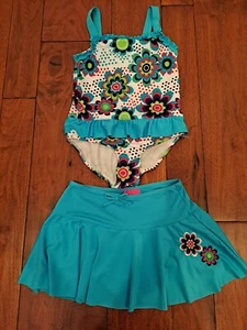 Penny M Girls Swimsuit Set NWOT Flowered With Skirt Size 6 - Picture 1 of 4