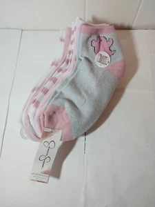 Jessica Simpson Socks Pink White Gray 5 pairs quarter socks NWT - Picture 1 of 9