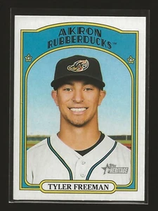 TYLER FREEMAN 2021 Topps Heritage Minors Base Card Indians Akron RubberDucks #4 - Picture 1 of 2