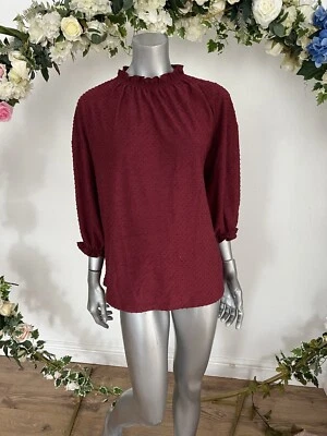 Top para mujer JOULES Dana talla 14 y 18 manga caída borgoña NUEVO FREEPOST MY24 Foto 1 de 4