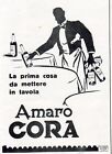 PUBBLICITA' 1928 AMARO CORA TORINO CAMERIERE SERVIZIO TAVOLA DALMONTE ACME