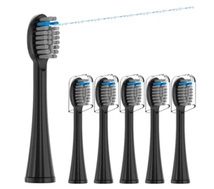 6x Black Toothbrush Heads for Waterpik Sonic Fusion SF-01-04 Refill Pisoniclea - Picture 1 of 6