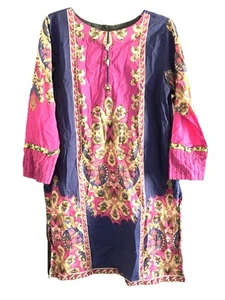 Conjunto de 3 túnica Kurta de manga larga para mujer Alkaram Studio talla grande gris rosa - Imagen 1 de 22