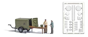 Busch 7936 HO Scale Snack Break - Supply Trailer, 2 Figures, Containers, Etc - Picture 1 of 1