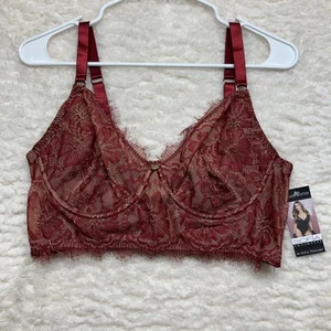 Eyelash Bustier Red Size 40C Sofia Intimates Hook Eye Underwire NWT - Picture 1 of 24