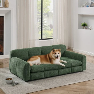 Moderna cama rectangular para perros para perros medianos grandes sofá cama para mascotas sofá cama verde Foto 1 de 4
