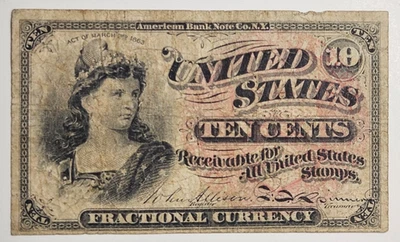 FR 1258 10 Cent Fractional Currency 2nd Issue - Image 1 of 2