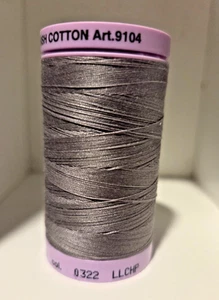 Mettler Thread 50 weight. 500m/547yards, Cotton, Gray #322 - THREE SPOOLS - Picture 1 of 2
