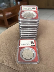 13 X Apollo 1 1 50th Anniversary. 2019 S 50c PF 70 ULTRA CAMEO - Picture 1 of 3
