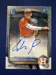 2025 Bowman Chrome Prospect Auto Caden Powell /150 HTA MOJO REFRACTOR ASTROS🔥 - Bild 1 von 8