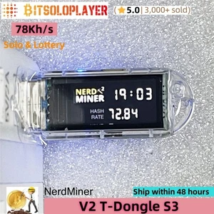 73K NerdMiner V2 S3 T-Dongle BTC Solo Miner Home Bitcoin Mining Lotto Machine - Picture 1 of 7