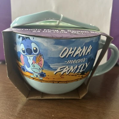 Conjunto de colher de sopa de cerâmica Stitch and Scrump Ohana Means Family caixa, 24 onças - Imagem 1 de 4