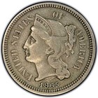 1865 NICKEL 3 CENT PIECE GRADES VF/30 1865 NICKEL 3 CENT PIECE GRADES VF/30