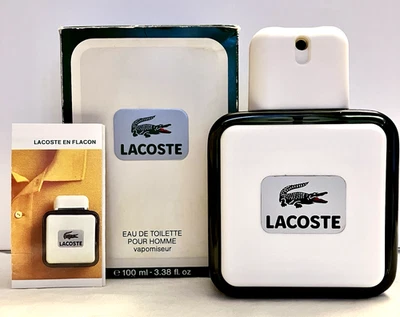 *LACOSTE POUR HOMME* 3.38 oz/100 ml EDT Spray NWB *VTG 80s SOFIPAR, PRE-BARCODE* - Image 1 of 4