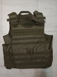 Chaleco táctico de lona oliva protector de pecho paintball caza talla XL adulto - Imagen 1 de 5
