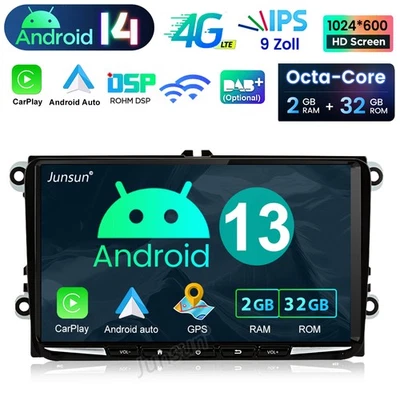 32GB Apple CarPlay Android 14 Autoradio GPS Für VW Golf 5 6 Passat Tiguan Touran - Bild 1 von 4
