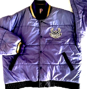 Vintage Men’s 1990’s Pro Player Baltimore Ravens Quilted Reversible Jacket XL - Picture 1 of 15