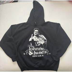 Johnny Cash Hoodie Johnny & Junes Country Bar Folsom Drinking Team Men's L - Bild 1 von 7