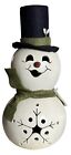 MEADOWBROOKE GOURDS Holiday Folk Art Snowman Top Hat Scarf 9” Decor With Tag