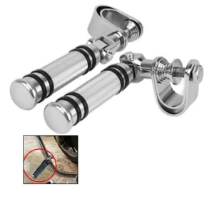 2pcs Motorcycle 1"~1-1/4" U-Clamp Foot Pegs Rests Highway Engine Guard Crash Bar - Picture 1 of 5