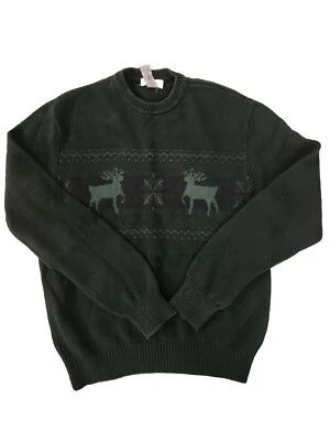 Suéter para Hombres Esquí Lodge Dockers Ciervo 100% Algodón Isla Justa Verde Copo de Nieve Mediano Foto 1 de 4